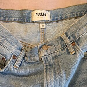 Agolde Light Blue Jean Shorts